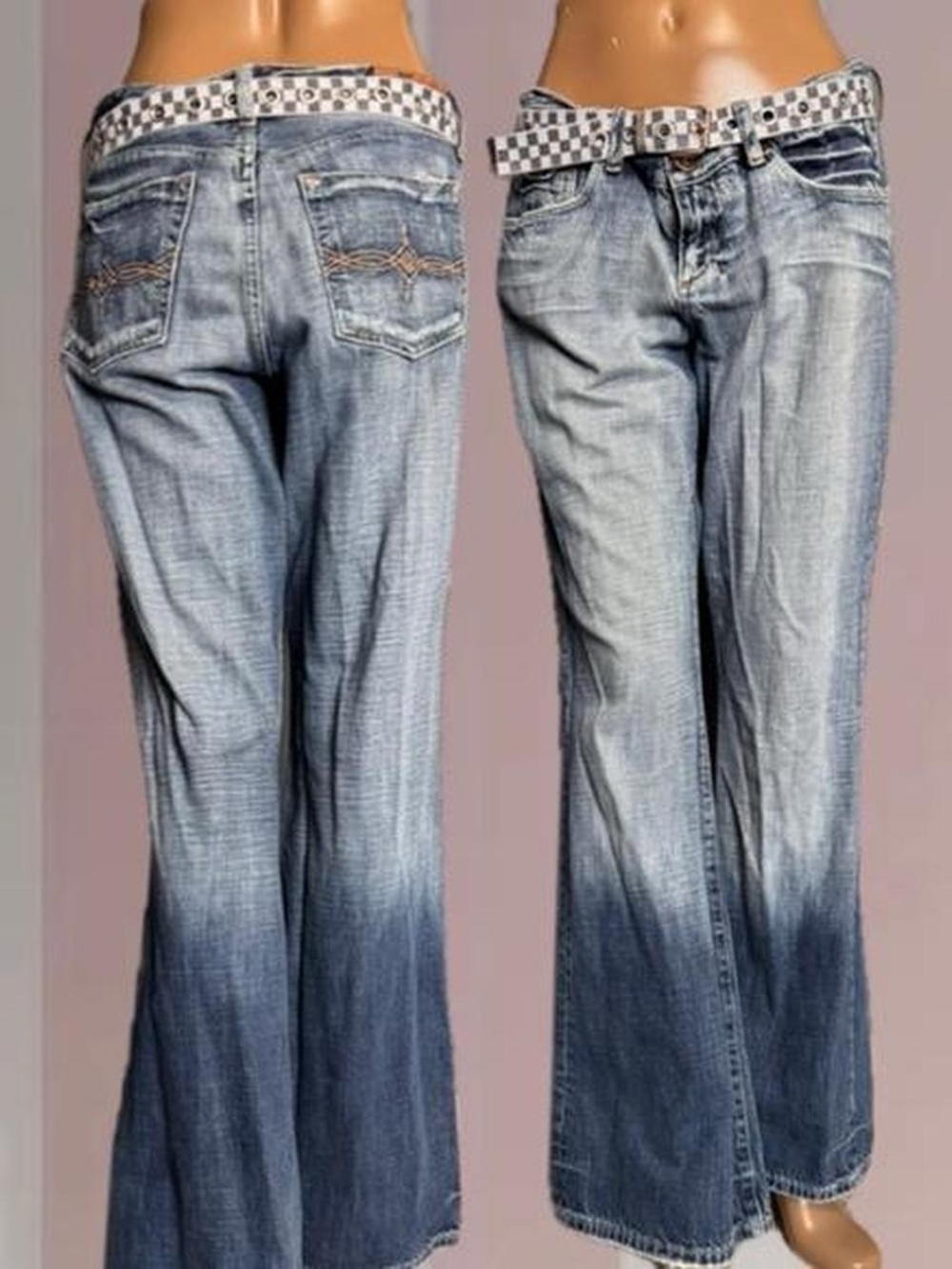 Y2K Baggy Straight-Leg Jeans W/ Belt
